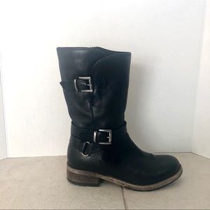Cool Clarks buckled Moto boots with zipper